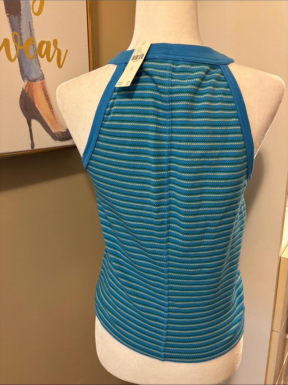 Pilcro Blue Striped Halter Button-Front Tank - Picture 3 of 4